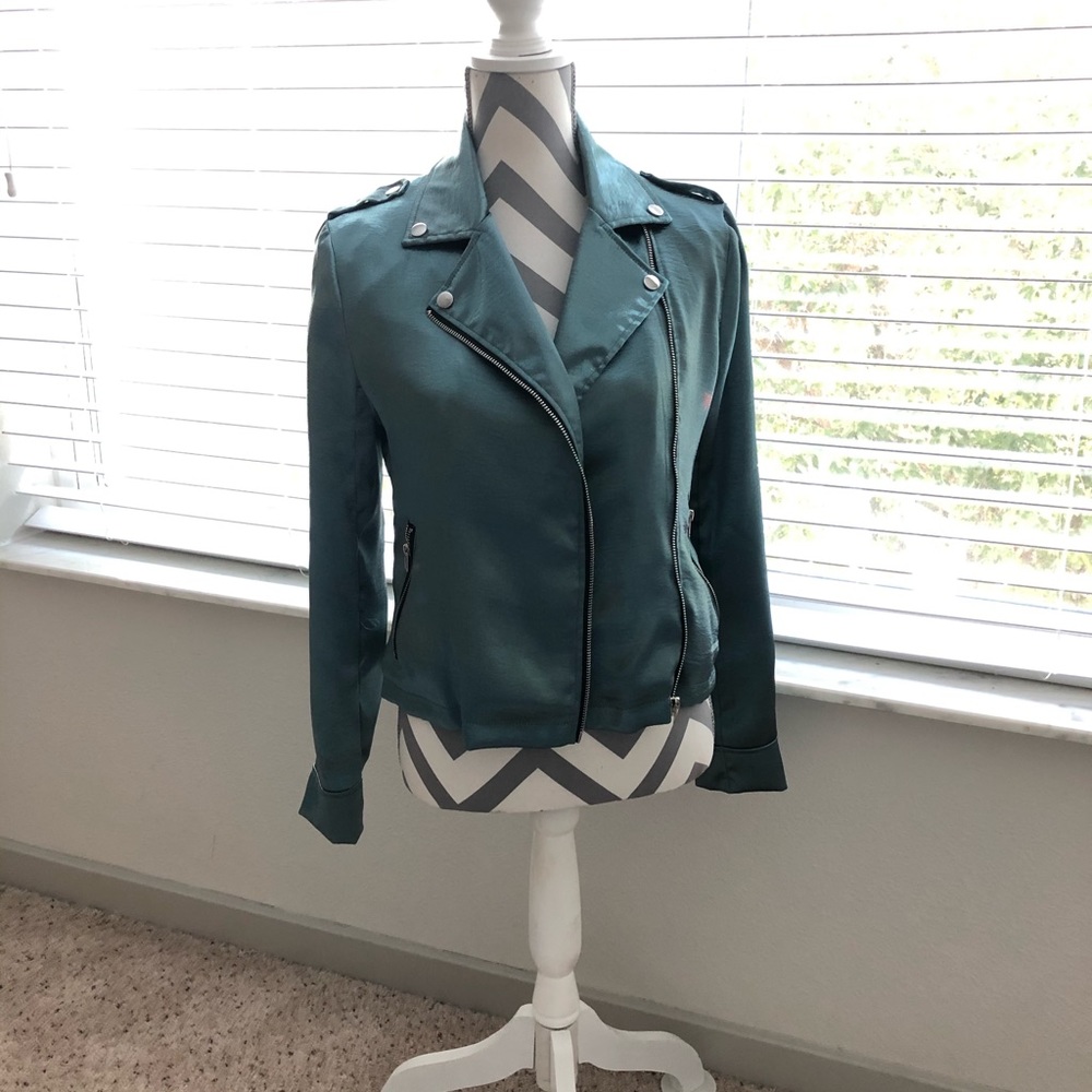 • SALE!! Missguided Moto Jacket - Seafoam Green •